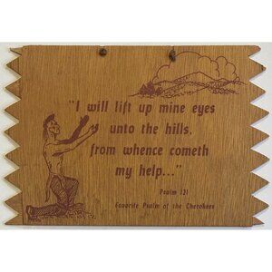 Vintage Favorite Psalm Of The Cherokees Wood Wall Art Native American Indian